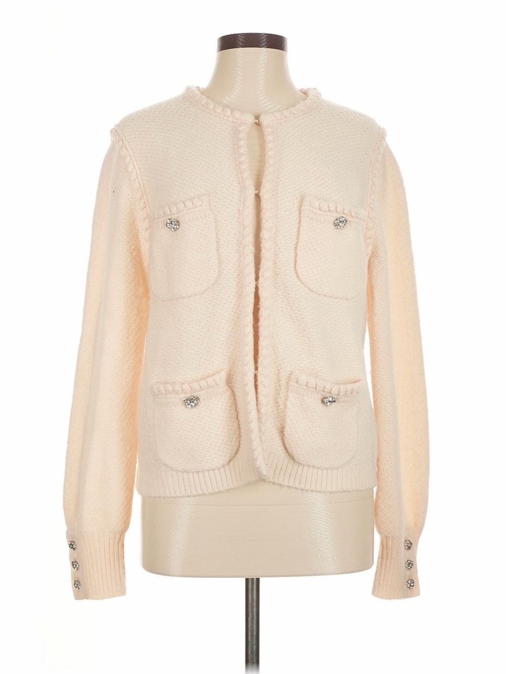 J. Crew Pale Cream Pocket Cardigan Jacket
